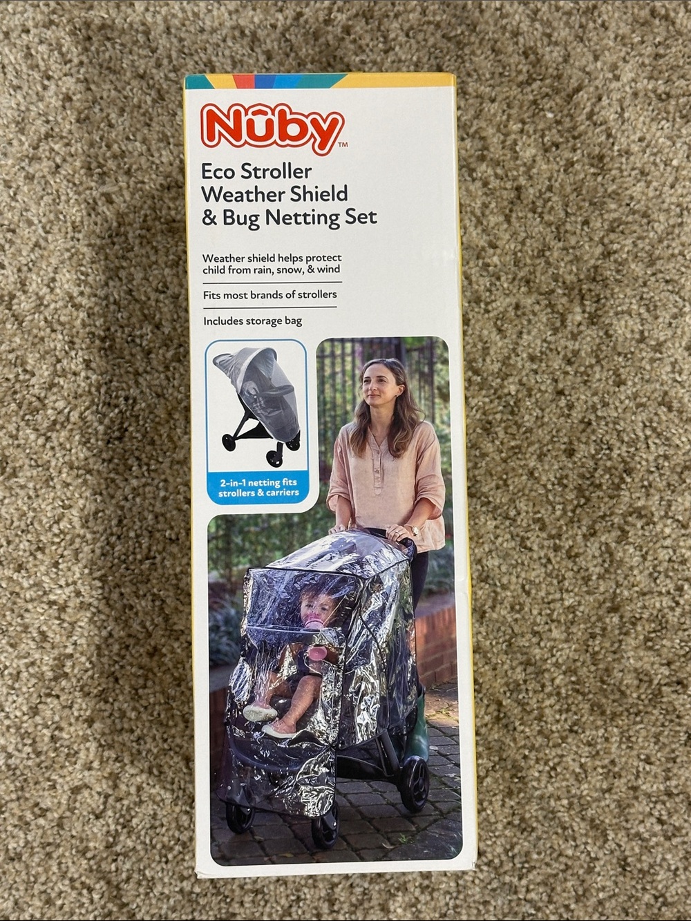 Nuby Eco Stroller Weather Shield & Bug Netting Set - Clear